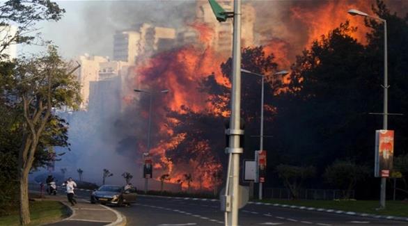 حرائق مشتعلة في حيفا (أرشيف)