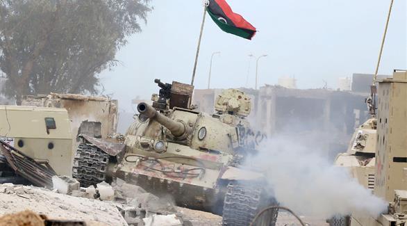 قوات تابعة للجيش الليبي (أ ف ب)