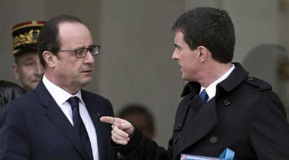 حوار بين رئيس الوزراء الفرنسي فالس والرئيس هولاند (أرشيف) 