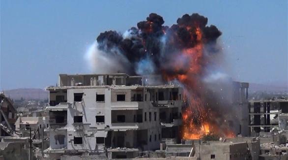 قصف جوي على مدينة حلب السورية (أرشيف)
