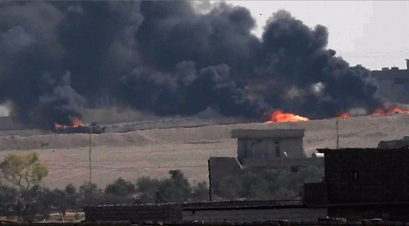 نيران مشتعلة في آليات بسبب عمليات تفجير من داعش (أرشيف)