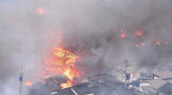 حريق كبير في اليابان (تويتر)