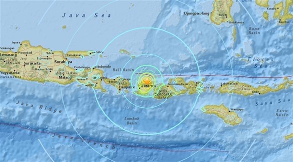 مركز الزلزال في إندونيسيا (مرصد الزلازل)