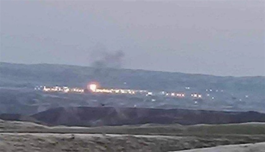 لحظة استهداف حقل كورمور للغاز في إقليم كردستان العراق (إكس)