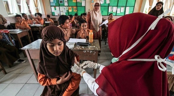 جانب من حملة تطعيم تلاميذ المدارس (أرشيف)