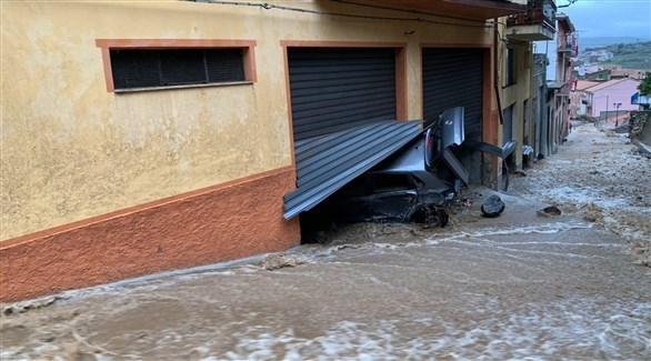 جانب من الأضرار التي خلفتها الفيضانات (الأوروبية)