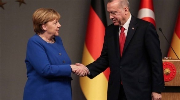 الرئيس التركي رجب طب أردوغان والمستشارة الألمانية أنغيلا ميركل.(أرشيف)