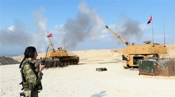 مدفعية الجيش التركي تقصف مواقع للجيش السوري (أرشيف)