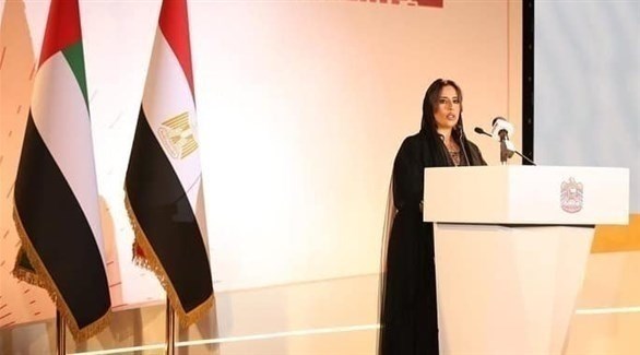 سفيرة الإمارات في القاهرة مريم الكعبي خلال حفل العيد الوطني (تويتر)